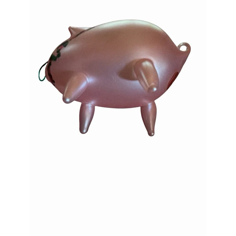 DE CARLINI PINK PIG GLASS CHRISTMAS ORNAMENT Blown Glass Italy